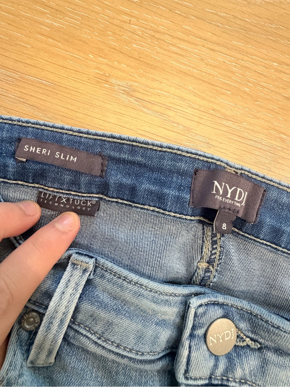 NYDJ Classic Slimming Straight Leg Jeans in Light Blue - Picture 4 of 5